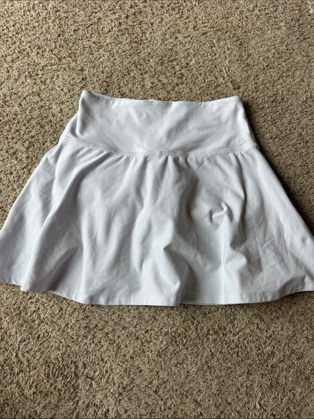 Beyond Yoga White Circle Skater Skirt